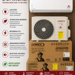 Aire Acondicionado Lennox Split Inverter 220V – Eficiencia 18