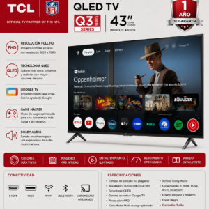 TV TCL Q3 QLED 43” Full HD Google TV